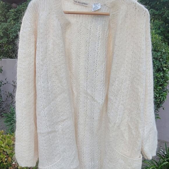 Vtg The Broadway Open Front Cardigan Sweater Made In Italy - Picture 1 of 6